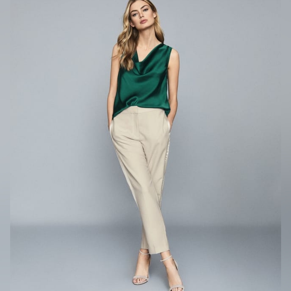 NWT REISS | Elle Satin Cowl Neck Top - Picture 5 of 6